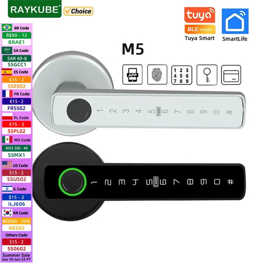 RAYKUBE M5 Tuya BLE Fingerprint Door Lock