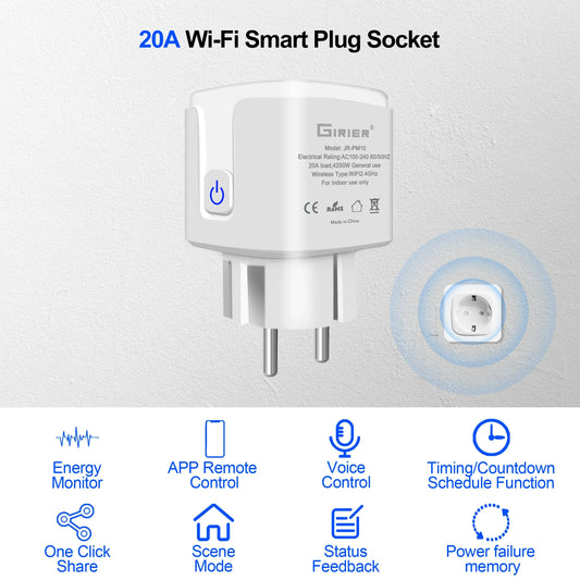 GIRIER Tuya WiFi Smart Plug EU