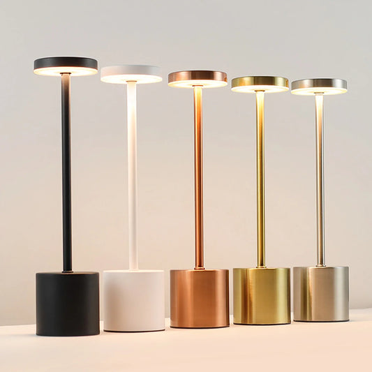 Simple LED Rechargeable Touch Metal Table Lamp
