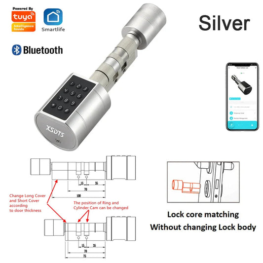 Tuya APP Fingerprint Cylinder Smart Door Lock