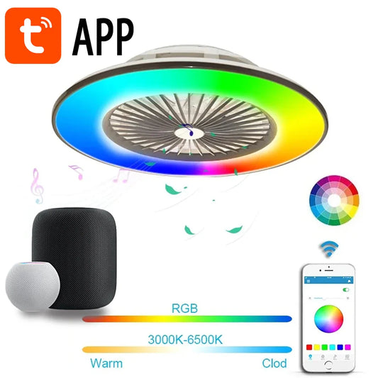 Tuya Smart Electric Ceiling Fan with LED Light
