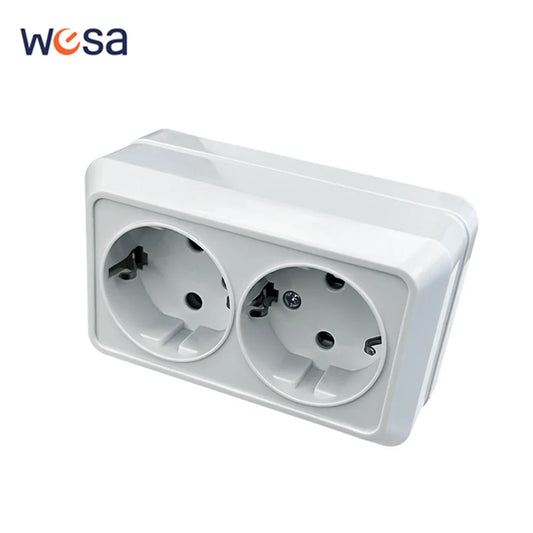 WESA White Wall Surface EU Power Socket