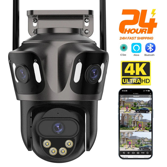 Three-Screen WiFi IP Camera Outdoor