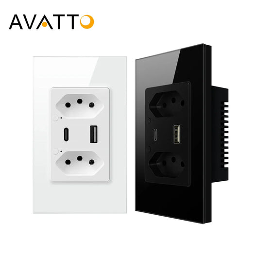 AVATTO Tuya WiFi/ZigBee Smart Brazilian Wall Socket