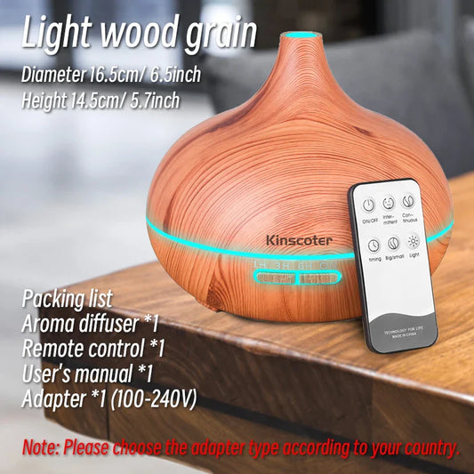 High-Quality 500ml Wood Grain Aromatherapy Diffuser