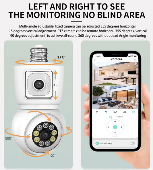 ICSEE 4K 8MP E27 Bulb WiFi Camera