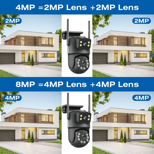 8MP WiFi PTZ Dual-Screen Outdoor Camera