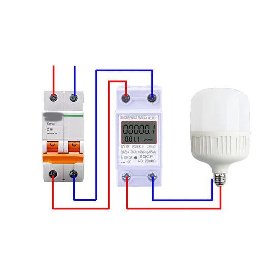 LCD Digital Display Power Consumption Meter