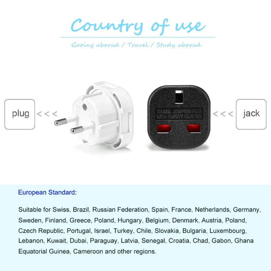1pcs UK to EU Socket Adapter 220V