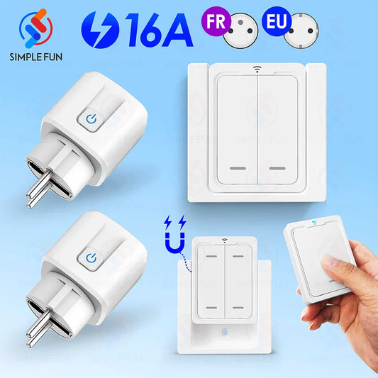 EU FR 220V Wireless Remote Control Socket 16A