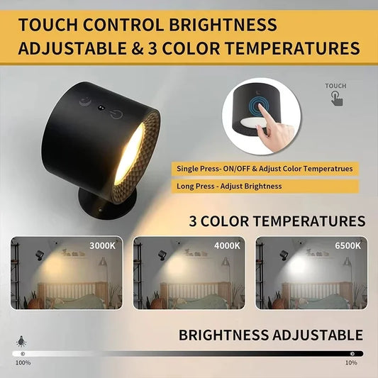 LED Dual Head Wall Lamp Rechargeable