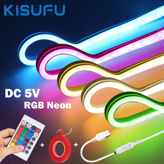 5V USB RGB LED Neon Strip Lights