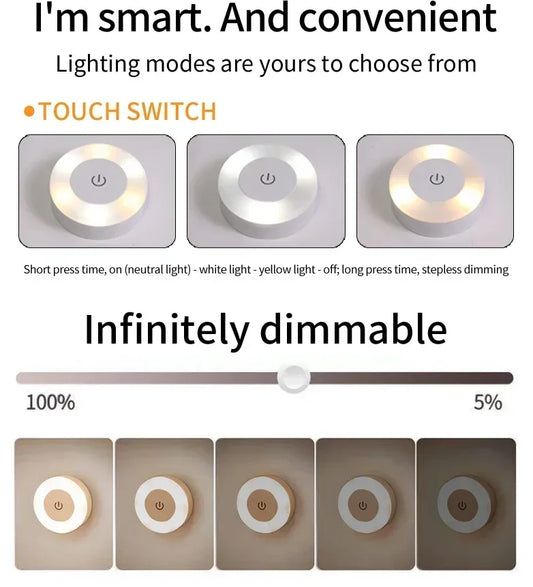 Round LED Touch Sensor Night Light