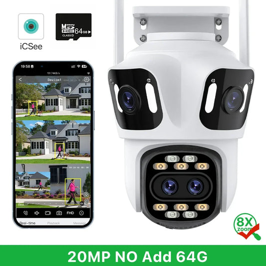 Four Lens PTZ 20MP Camera with 8X Zoom