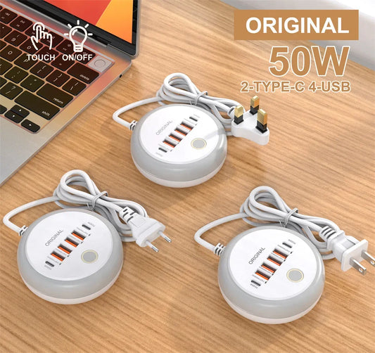 50W Power Strip Multi-Port USB C Socket