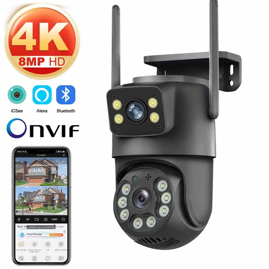 8MP WiFi PTZ Dual-Screen Outdoor Camera