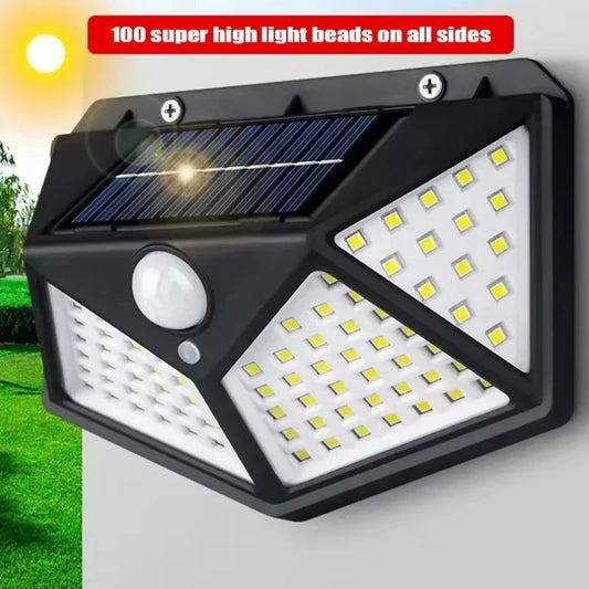 100 LED Solar Outdoor Wall Lamp